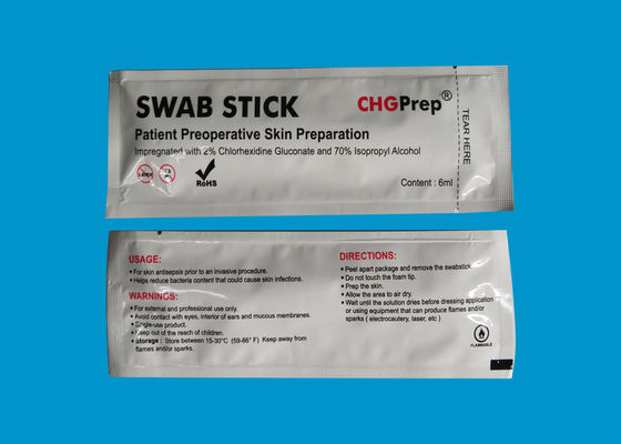 Chlorascrub Medical CHG Swabstick ETO Sterilization Foam Tipped Swab